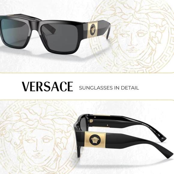 Versace Accessories - ‼️SOLD‼️Versace Black Gold Thick Block Rectangle Sunglasses